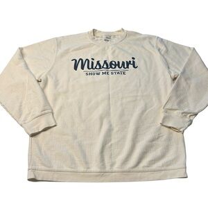 Royce Size M Missouri Show Me State Corduroy Crewneck Beige Cream Travel Ribbed